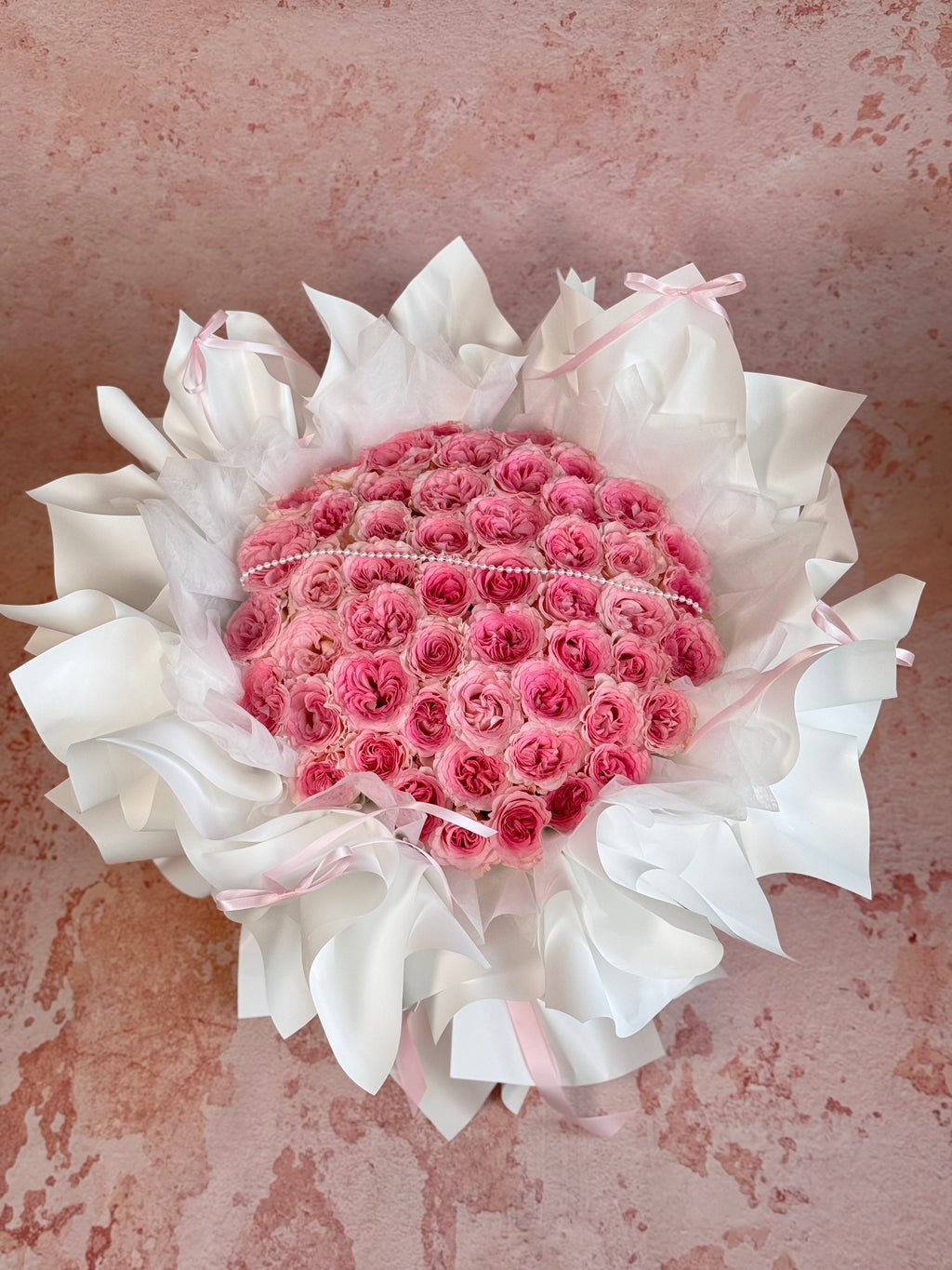 Blush Rosette Bouquet | Pink Roses Bouquet