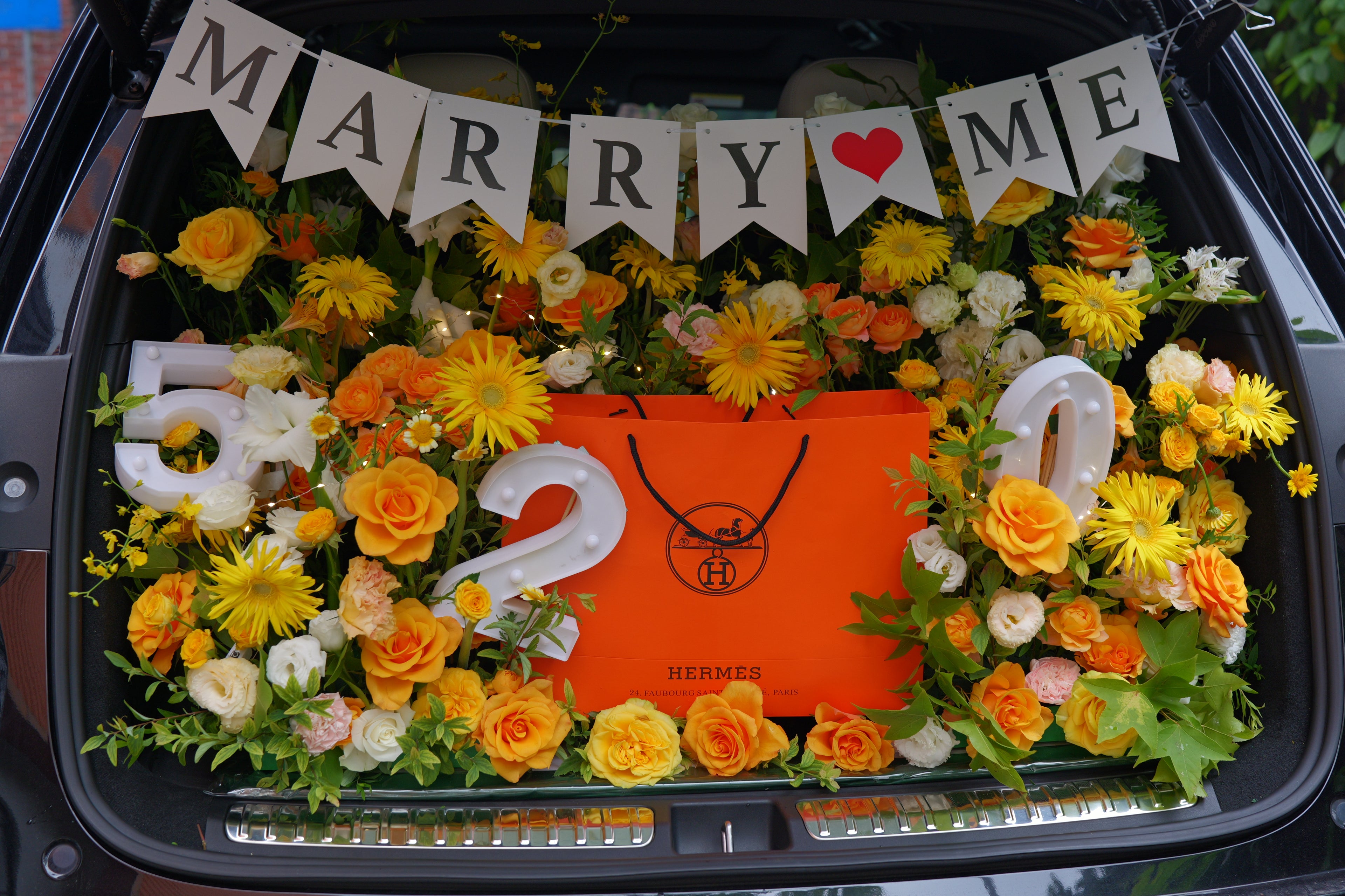 Luxury Floral Trunk Surprise Setup