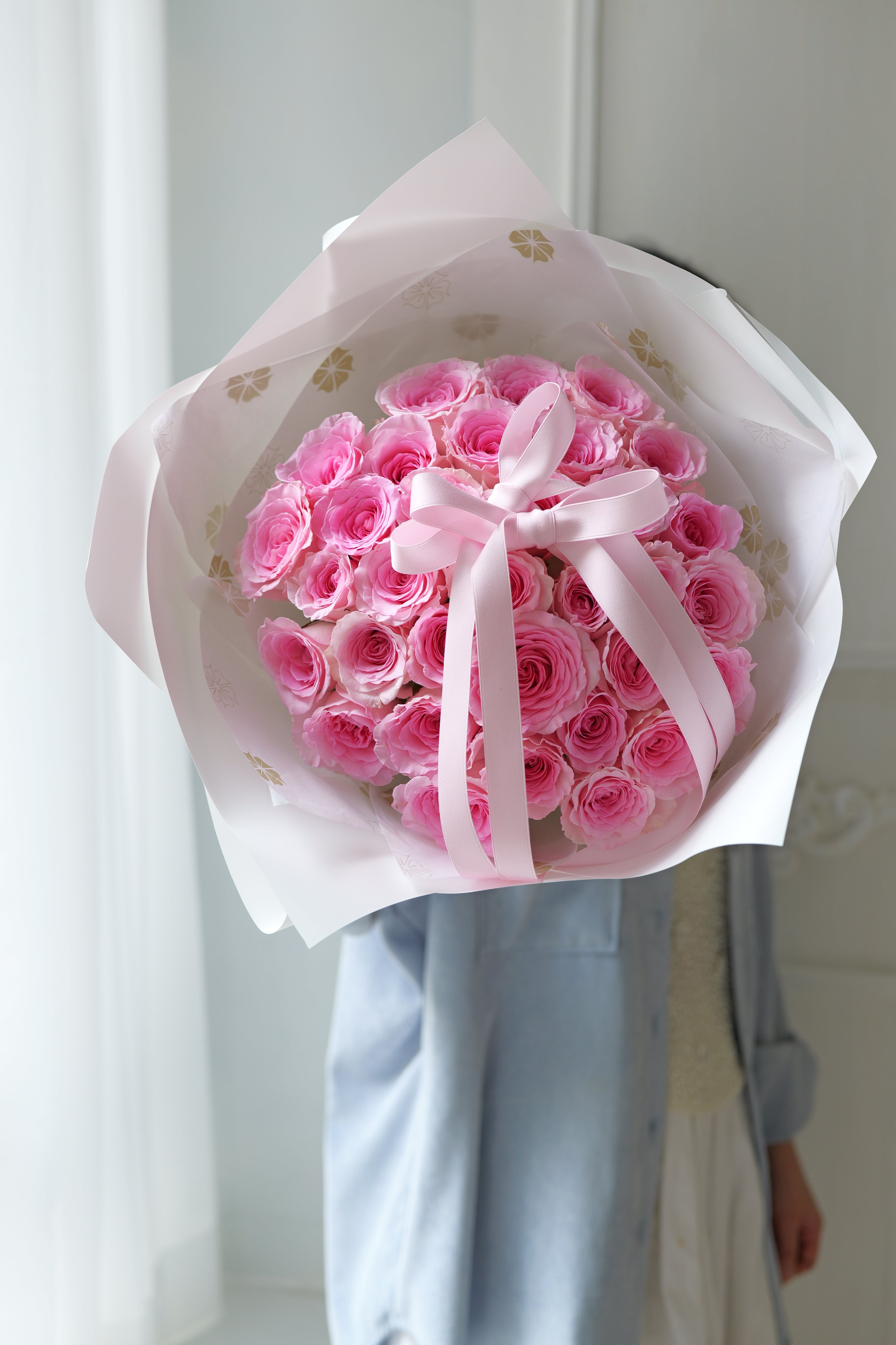 Blush Rosette Bouquet | Pink Roses Bouquet